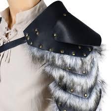 Men's Viking Fur Shoulder Armor Harness Medieval Pauldron One Shoulder Fur Wrap Leather Cosplay Renaissance Knight Costume Arm Cuff Cloak Men's Viking Fur Shoulder Armor Harness Medieval Pauldron One Shoulder Fur Wrap Leather Cosplay Renaissance Knight Costume Arm Cuff Cloak