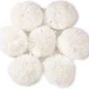 Pack of 10 Yarn Pom Poms for Hats 8CM-3INCH Party Supplies Handmade Detachable Art and Craft Fuzzy Pom Poms Decorative Accessories (White)