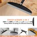 Multifunction Silicone Broom, 54 Inch Long Handle Silicone Floor Squeegee Broom, Sweep and Scrape 2 in 1 Household Cleaning Broom for Floor, Bathrooms, Kitchens, Showers, Tile, Pet Hair, Black Grey
