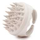 Hair Scalp Massager Shampoo Brush Hair Scrubber Washing Brush Silicone Scalp Exfoliator for Dandruff Removal- Beige (1 CountPack of 1)