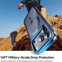 Lens Stand for iPhone 17 Pro Max Case (with Camera Control Button) Compatible with MagSafe, Military-Grade Drop Protection Magnetic Phone Case for iPhone 17 Pro Max Clear Cover, Deep Blue