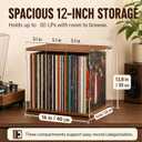 Wooden Acrylic Record Storage, Modern Minimalist Record Box, 80-Record Album Storage Box, Perfect Record Organizer for Home Decor and Collection Display (Brown)