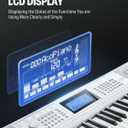 Donner 61 Key Keyboard Piano, Electric Piano Keyboard Kit with 249 Voices, 249 Rhythms - Includes Piano Stand, Stool, Microphone, Gift for Beginners, White (DEK-610S)