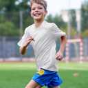 Boys Neon Shirts Dry Fit Athletic T Shirts UPF 50+ Performance Cooling Shirt Short Sleeve Rash Guard Kids Top for Boys Girls (White,14-16 Years)