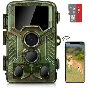 Coolifepro 4K WiFi Trail Camera, Game Camera with 125 Wide Angle, 850nm Clear Night Vision Motion Activated Waterproof, Deer Cam with 0.1s Trigger Speed, for Wildlife Monitoring & Outdoor Security