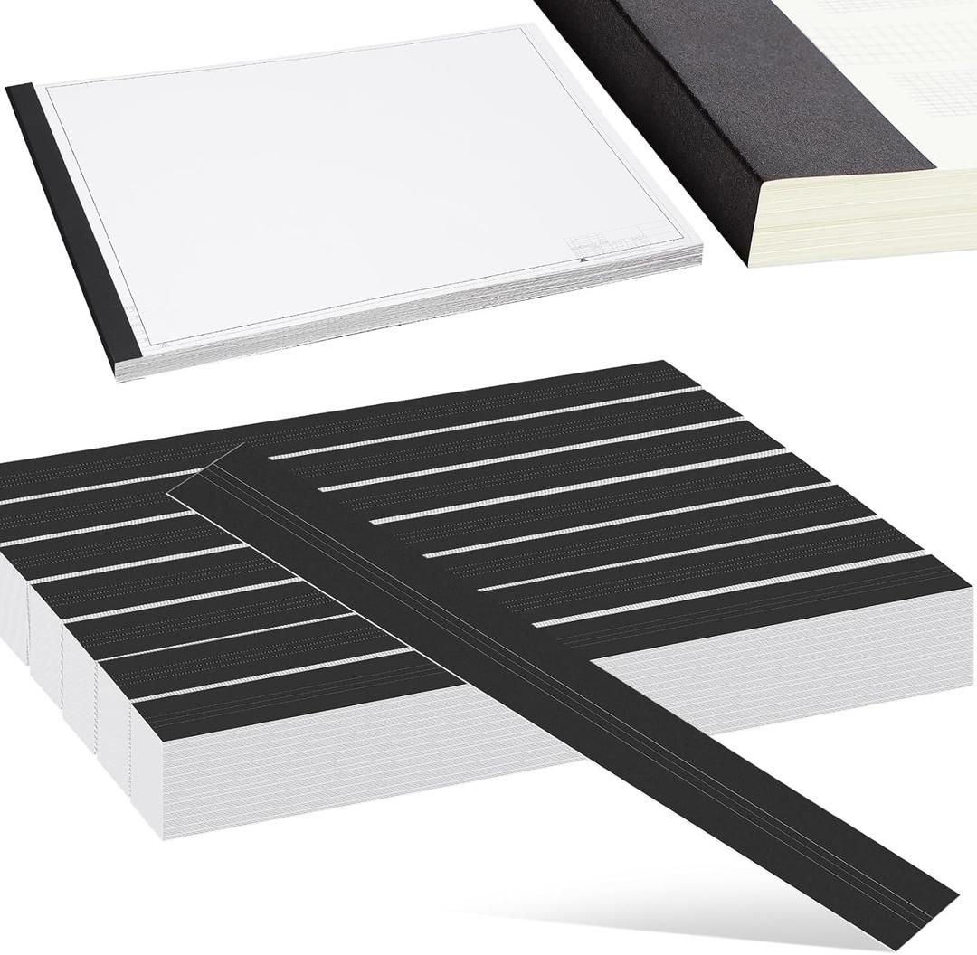 Estunet 1000 Pcs Black Blueprint Binding Strips Blank Binding Strips for Blueprint Construction Paper Poster Plans Drawings Arts (3" X 24")