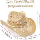 WQWOVRVO Cowboy Hat,Cowgirl Hat,Cowboy Hats for Women/Mens/Straw Wide with Shapeable Brim Cowboy Hat for Womens (Beige)