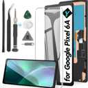 for Google Pixel 6A incell Screen Replacement for Pixel 6A GX7AS GB62Z G1AZG LCD Display Touch Screen Digitizer Assembly Replacement with Tools