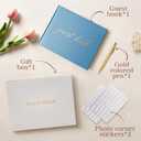 Wedding Guest Book,10 * 8in Guest Book for Wedding Receptions, Baby Shower, Funeral, Birthdays, and Celebration Events, 100Pages Polaroid Decorations 2 Stickers and a Pen(Blue)