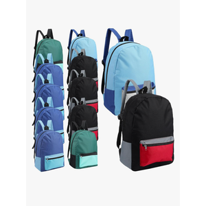 Amylove 12 Pack Backpack in Bulk 17 inch Lightweight Outdoor Travel Bag Classic Bookbags Bulk for Elementary Middle High(Multicolor)