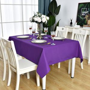 Purple Rectangle Tablecloth Waterproof Stain Resistant Wrinkle Free Square Table Cloth 210GSM Polyester Wipeable Table Cover for Party, Banquet, Indoor & Outdoor - Rectangular, 54 x 54 inch