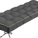 Outdoor Bench Cushion, Tufted Patio Seat Pad for Garden Bench, Porch Swing, Indoor/Outoor Furniture (Grey, 36X14X4 inch)