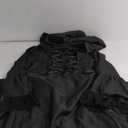 Vintage Gothic Medieval Black Hooded Dress Halloween Front Lace Up Flare Sleeve Costume Dress, XL