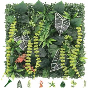 4 Pack 20"x20"Grass Wall Panels-Artificial Boxwood Panels for Greenery Wall Backdrop,UV-Protected Greenery Wall Backdrop Faux Greenery for Indoor Outdoor Decor,Garden Fence,Wedding,Privacy Screen