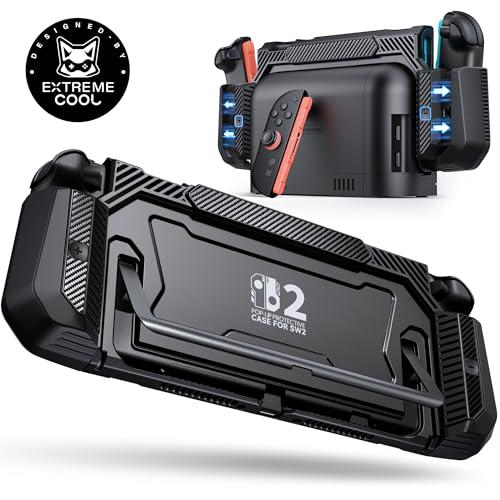 Dockable Case for Nintendo Switch 2,[Exclusive Pop-up Joy-Con Quick Release][Military-Grade Protection][Stand Compatible] Switch 2 Protective Case with Ergonomic Grip, Hard Shell for Switch 2 Console
