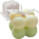 SENCCO Silicone Candle Molds, 3D Sphere Cube Silicone Molds, Cozy Atmosphere Design, Colorless, BPA Free, Silicone Molds for Candle Making, DIY, Resin, Wax, Soap, Chocolate Etc - Small