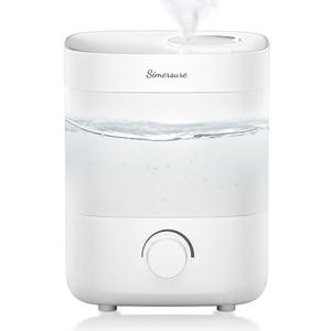 SimerSure Top Fill Humidifier, 2L Water Tank for Bedroom, 28H Long Lasting White Air Humidifier for Large Room, Ultra Quiet 25dB Cool Mist for Baby, Plants, Office, Easy to Clean & Fill