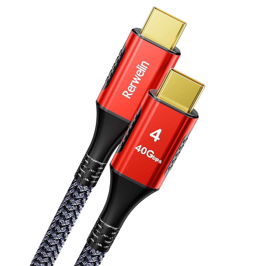 240W for Thunderbolt 4 Cable 3.3FT, 4FT 5FT 6.6FT 10FT 15FT, 40Gbps USB 4 Cable, 8K@60Hz, 4K@144Hz USB C Display Cable for iPhone 17, Mac mini M4, Docking, eGPU, SSD, Surface Pro, MacBook Pro