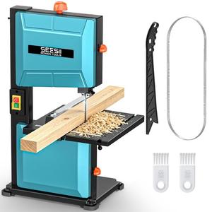 SEESII Benchtop Band Saw for Woodworking: 3A-120V Bandsaw with 8" Cutting Width, Max 3-1/8" Cutting Height, Band Saws with 0-45° Tilting Worktable&Miter Gauge&Double-Sided Fence for Detailed Woodwork
