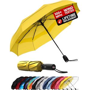 Repel Umbrella Windproof Travel Umbrellas for Rain - Easy Auto Open Close, Durable & Compact Umbrella, Strong Fiberglass Frame, Waterproof Canopy - Backpack, Purse, Portable Umbrella for Travel