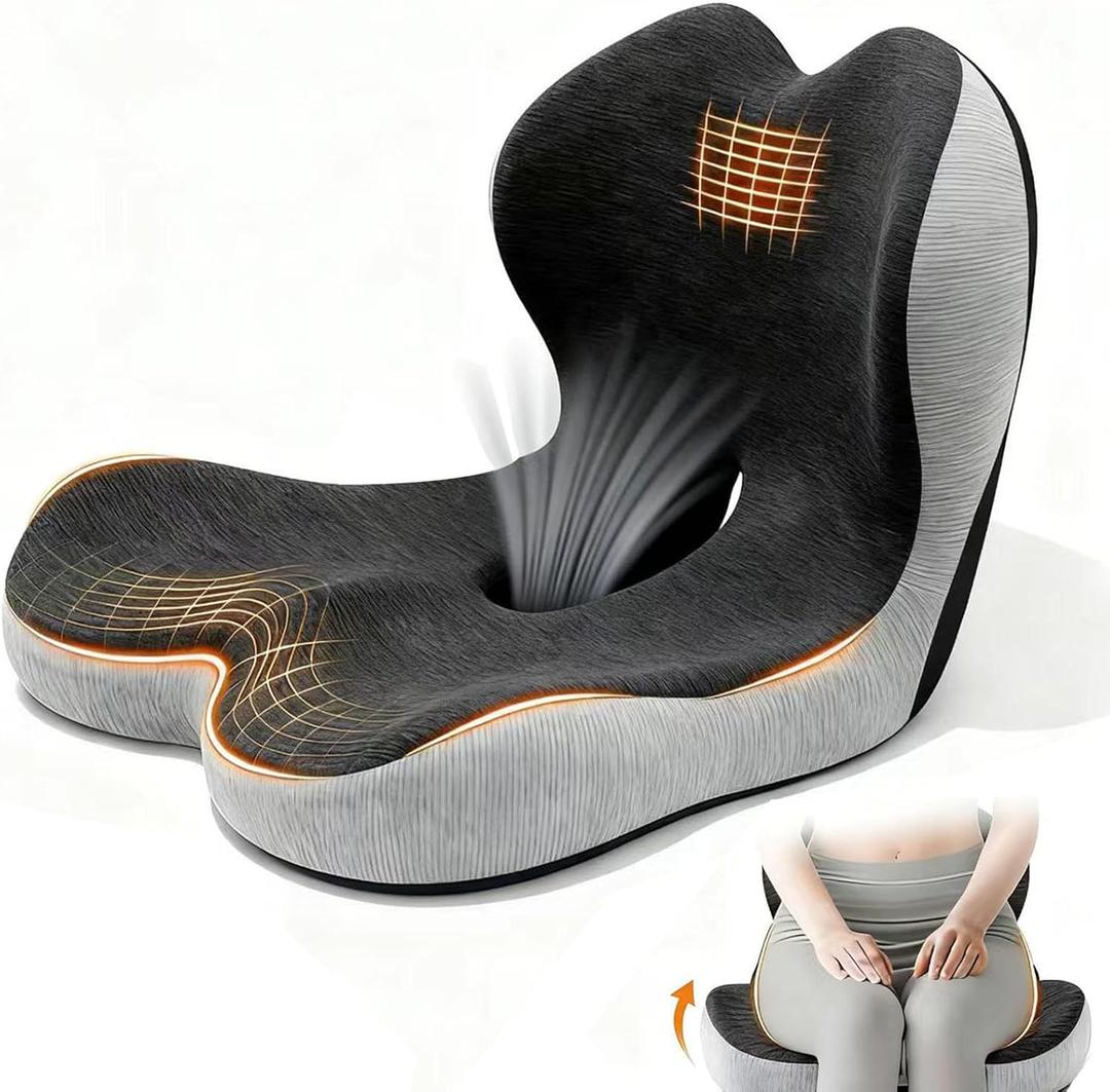 Car Seat Cushion For Back Pain, Office Chair Cushion, Truck Seat Cushion, Memory Foam Seat Cushion Increase Height by 3.94 Inch, Car Cushions For Driving Long Sciatica Tailbone Pain Relief. (3)