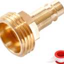 Hose Quick Connector Adapter Fittings, Replacement for PF247007, 1/2" Quick Connect for 3/4" RV and Marine Connect Garden Hose for Spray-away and Spray-port, Brass Adapter with PTEE Tape