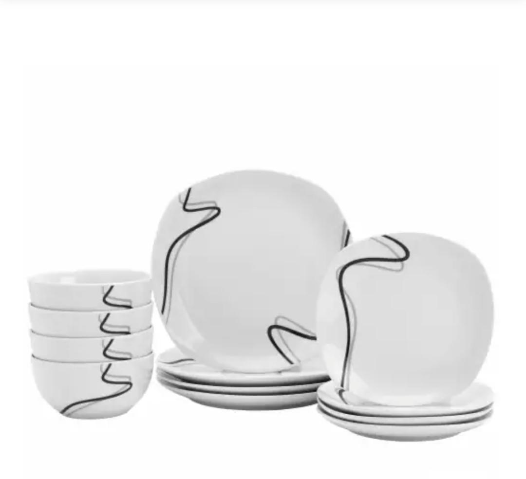 Tabletops Gallery Unlimited Logan Dinnerware Set 12PC