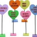 Galentines Day Decorations, 6PCS Galentines Day Decorations Wooden Heart Sign, Galentine's Day Wooden Table Signs for Tiered Tray, Table, Home, Mantel, Office, Be My Galentine, Valentines Day Decor