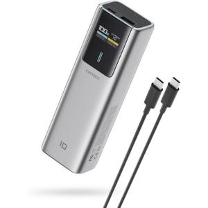 CUKTECH 10 Power Bank 10000mAh, 100W USB C Portable Charger with Smart Display, PD3.0 Fast Charging External Battery Pack for iPhone 16/15/14/13, Samsung, MacBook, Dell, Steam Deck and More (Grey)