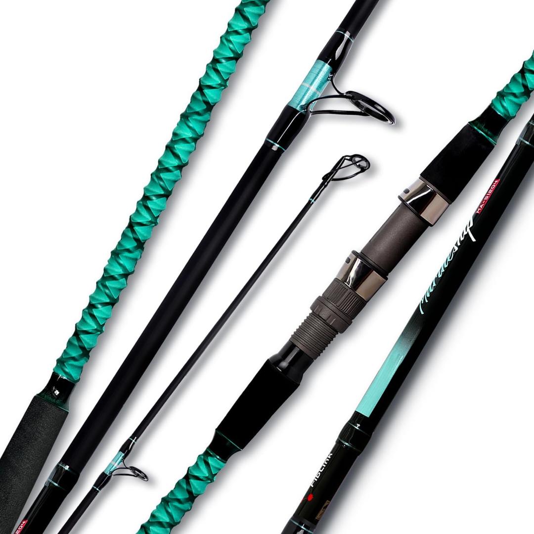Fiblink Surf Fishing Rod 4 Piece Portable Travel Surf Spinning Rod Carbon Fiber Saltwater Fishing Rod 12ft