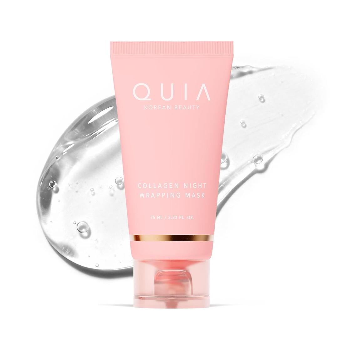 QUIA Collagen Wrapping Mask 75ml - Clinical +92% Firmer Appearance - Overnight Glass Skin Peel Off - Korean Skincare - All Skin Types - Better Than Sheet Masks, BBD 07/17/2028