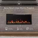 Modern Ember Aerus Slim 42 Inch Smart Linear Electric Fireplace | Recessed in-Wall or Wall-Mount | LED Multiple Flame Colors | Alexa/WiFi Enabled | 4.25” Profile | Remote Included