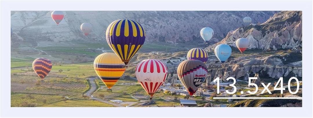 13.5x40 Picture Frame White for Poster Photo Panoramic Picture, Horizontal and Vertical Formats for Wall Hanging, 13.5 x 40 inch Wall Gallery Photo Frame for 13.5 by 40 Photos Posters,White