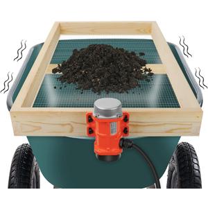 JOYSEUS Soil Sifter with Vibration Motor, Automatic Wooden Sifting Screen, Sieve for Sand Rocks Dirt Compost - 39" x 19.5" Ultra Large to Fit Most Garden Yard Wheelbarrow Carts
