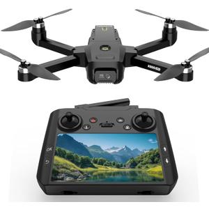 GPS Drone with EIS 1080P Camera, 4.5" FPV Screen, 5GHz Transmission Foldable Drone with Brushless Motor, Auto Return Follow Me & 32G SD Card, Gesture Control, Al Track&Orbit Mode for Adults/Kids/Beginners