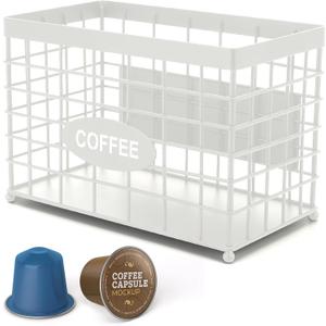 Coffee Pod Holder k Cups Holder Magnetic Coffee Pods Holder High-Capacity k Cup Holder Station Organizer, Bar Accessories.Suitable For Kitchen And Office Countertop (White)