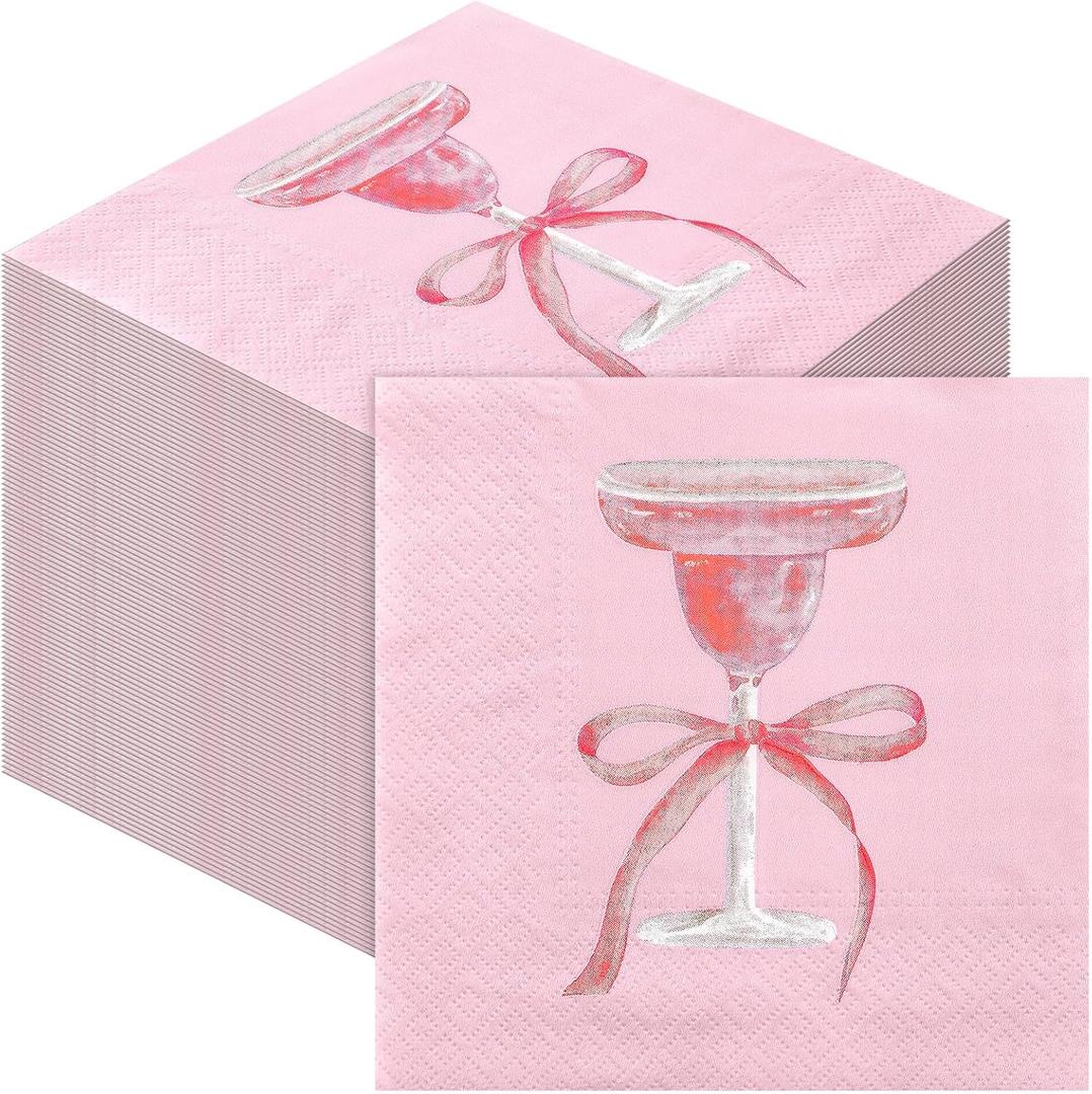 200 Pcs Pink Martini Cocktail Napkins 2 Ply a Tini Bit Older Birthday Decorations Disposable Paper Dinner Napkins Martini Party Supplies for Bachelorette Party Decorations