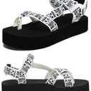 Qzize Sport Walking Water Sandals for Women with Arch Support & Adjustable Straps Platform Sandals Women Height Increase Size 42