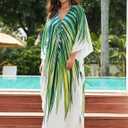 KECVOT Kaftan Dresses for Women Plus Size Batwing Sleeve Caftans Long Bathing Suit Cover Up Maxi Beach Dress Loungewear