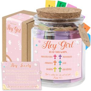 Bible Verse Jar for Teen Girl  Christian Encouragement Gift, Color Coded Scripture Jar, Faith Based Gift for Teenage Girls, Back to School, Birthday