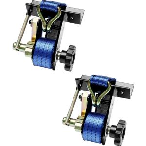 Ladder Rack Straps, W/J-Hook (2PCS), 1.4" Black Square Tube Mount, 1.5" Wide x 7.5' Long, Blue Ladder Rack Ratchet Straps, 500 lbs Load Heavy Duty, Truck/Lumber Rack Straps, Pipe/Roof Rack Strap