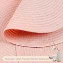 FunWheat Round Braided Placemats Set of 6 Place mats for Dining Tables Woven Heat Resistant Table Mats 15 inch (Pink)