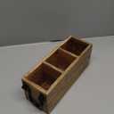 Samhita Mango Wood Cutlery Holder Caddy Organizer Wooden Utensil Storage Organizer Countertop for Silverware Fork Spoon Spatula 3 compartments (11" x 4" x 4.5")