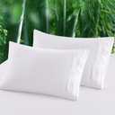 100% Viscose Derived from Bamboo Pillow Cases Set of 2, Breathable Cooling Pillowcases for Hot Sleepers, 600 Thread Count, Silky Soft, King Size, White