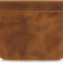 Jack&Chris Mini Coin Purse, Genuine Leather Small Coin Wallet, Leather Squeeze Coin Purse Pouch Change Holder For Men & Women, JC309 (Brown)