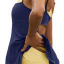 Yanekop Womens Tennis Dress Athletic Dress with Shorts and Bra Golf Outfits Spaghetti Strap Workout Romper Dresses (Blue, S)