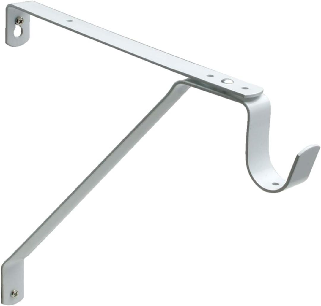 Nuk3y Heavy Duty Adjustable Shelf Rod Support Bracket (White)