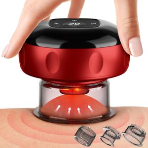1 Pack Cupping Set, 7 in 1 Smart Cupping Therapy Massager, Red Light Cupping Therapy Set with 2 Modes for Targeted Pain Relief, Muscle Soreness, Cupping Kit with 12 Level Suction and Heat