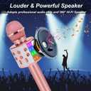Bluetooth Karaoke Microphone Wireless: Karaoke Mic with Led Lights for Adults Kids Singing - Perfect Toys for Girls Birthday Gifts