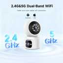 JAIOTlink Indoor Pet Security Camera for Dog Cat, 360 Pan Tilt Baby Monitor, 2.5k Dual-Lens WiFi Camera with Phone App, 2.4G/5G WiFi, AI Human & Pet Detection, Compatible with Alexa
